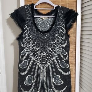 EUC Sweater Dress with cute fur trim